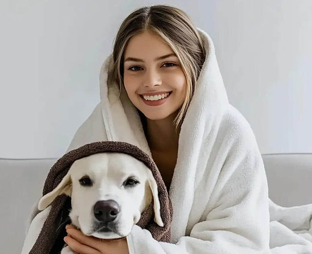 Fleece bathrobe